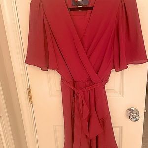 Dark red/maroon layered dress